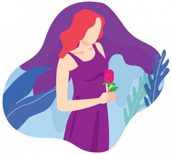 X Tech Knowledge - Beauty Girl holding a rose.